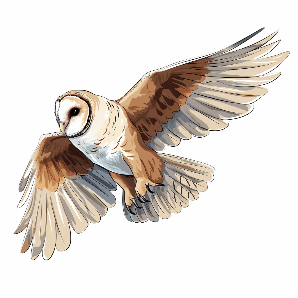 Barn Owl vector illustration on white background