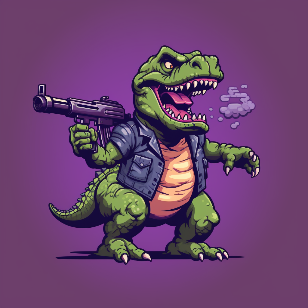 Barney the Dinosaur with Kalashnikov