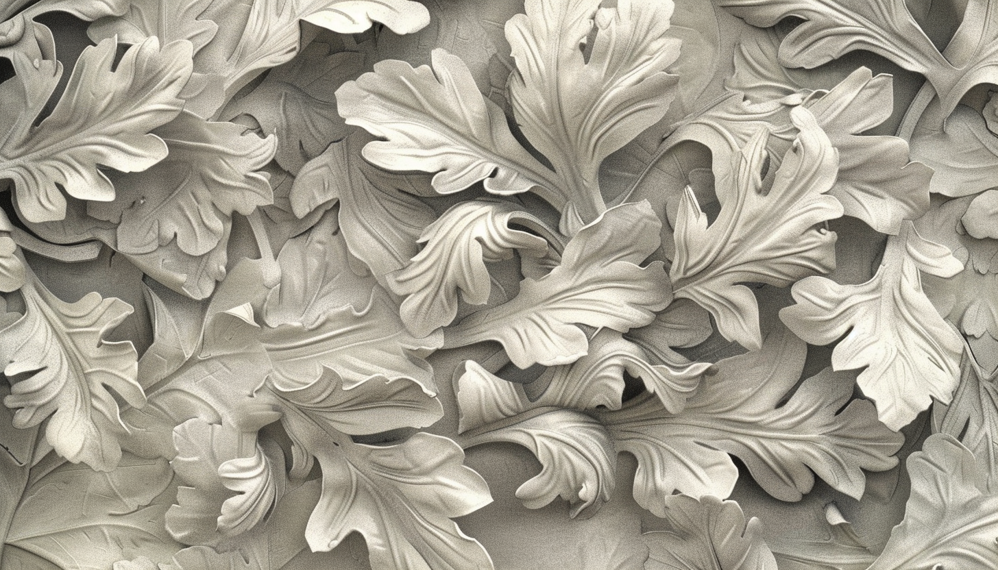 Barock Style 3D Leaves Tranquil