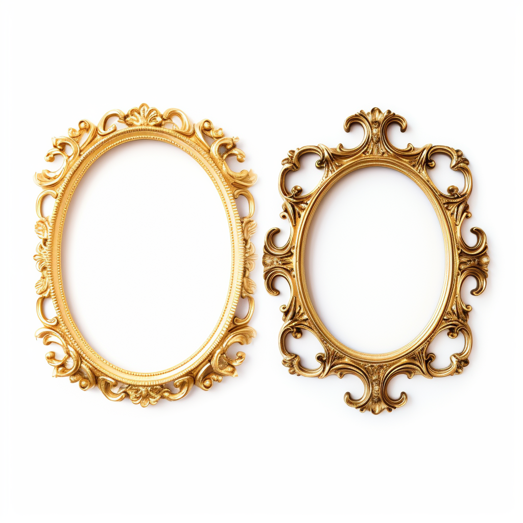 Beautiful baroque frames on white background