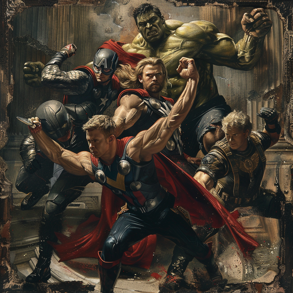 Dramatic Baroque Marvel Avengers Art