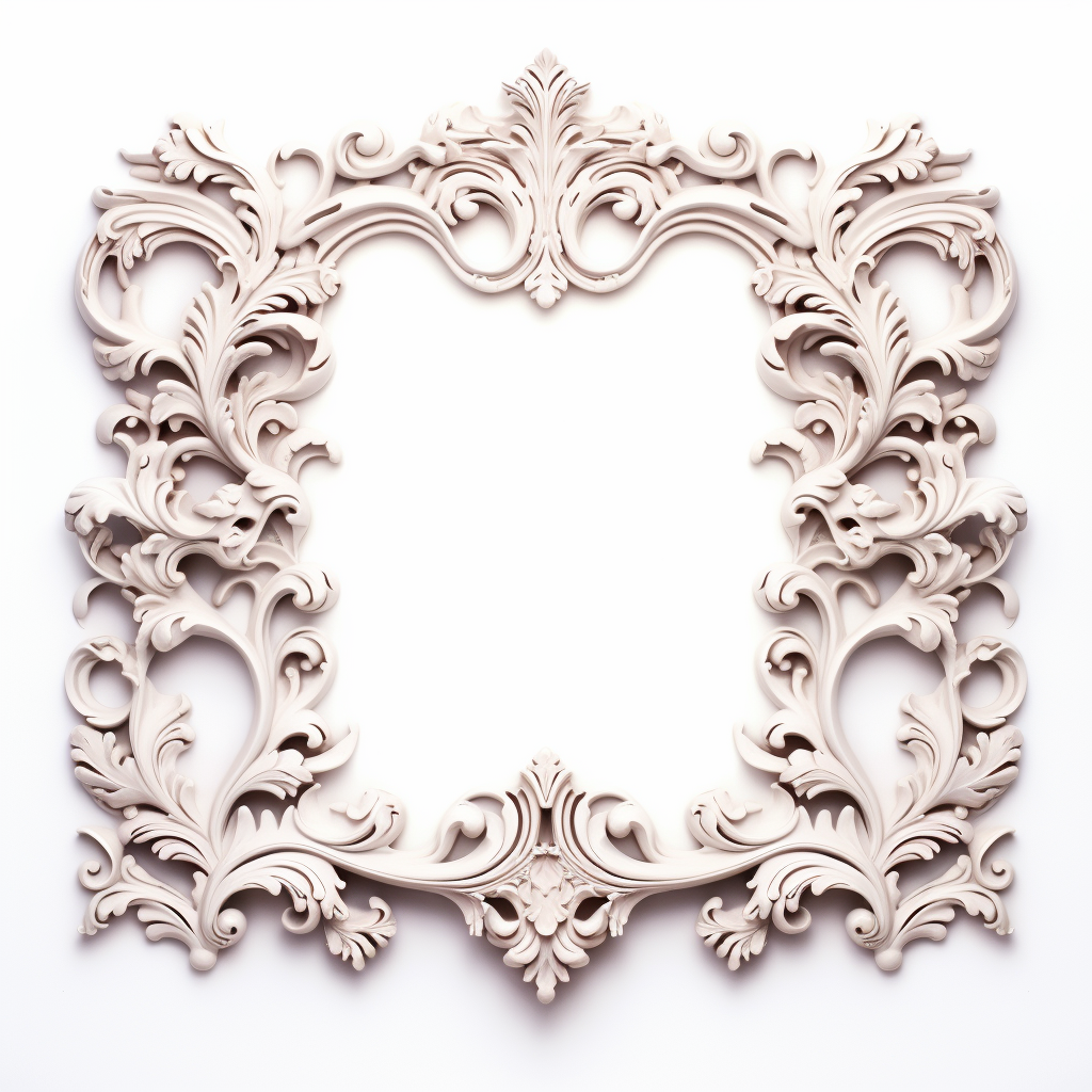 Beautiful baroque frame on a white background