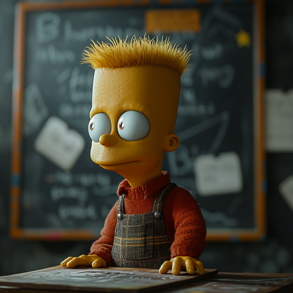 Bart Simpson plotting new pranks