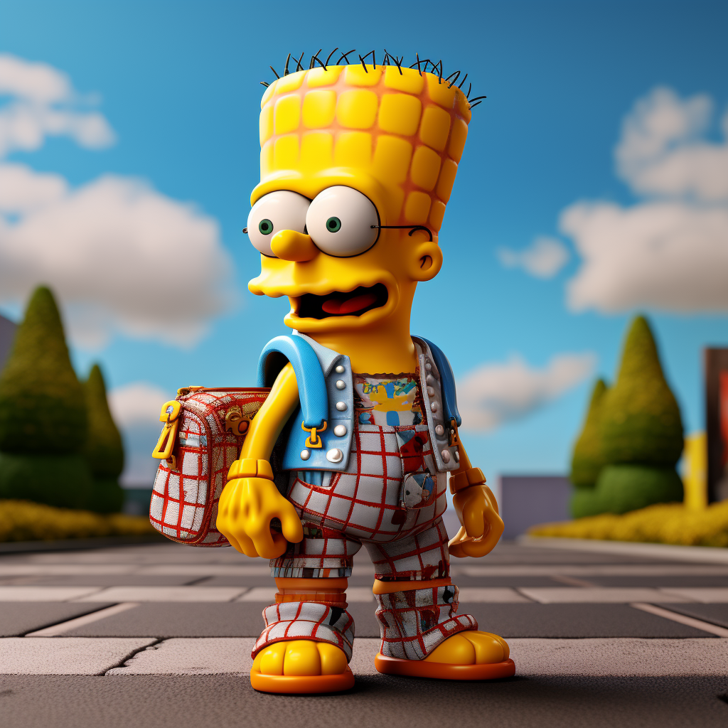 Bart Simpson in Super Mario Outfit in Animated Prague