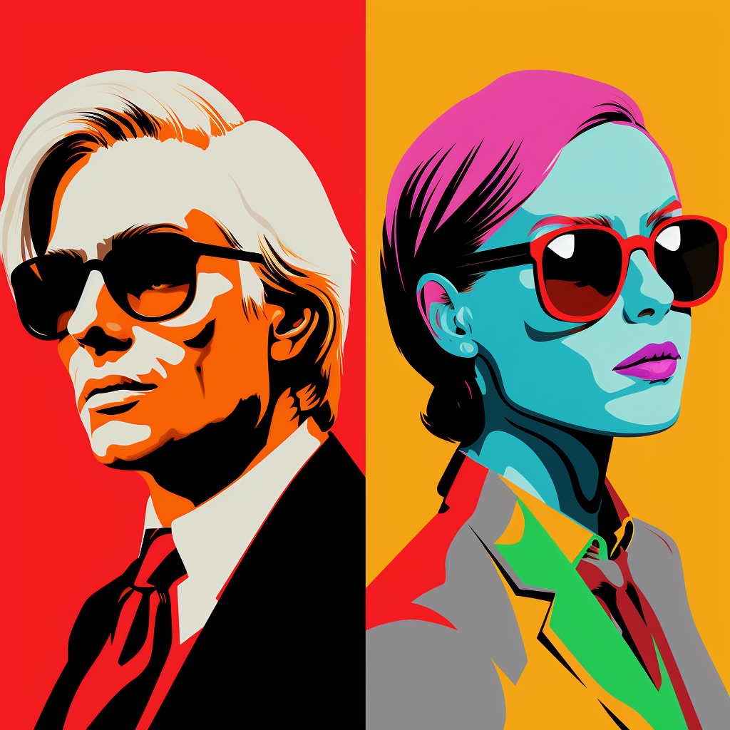 Pop Art Bartalk Woman Man Minimalistic Andy Warhol Style