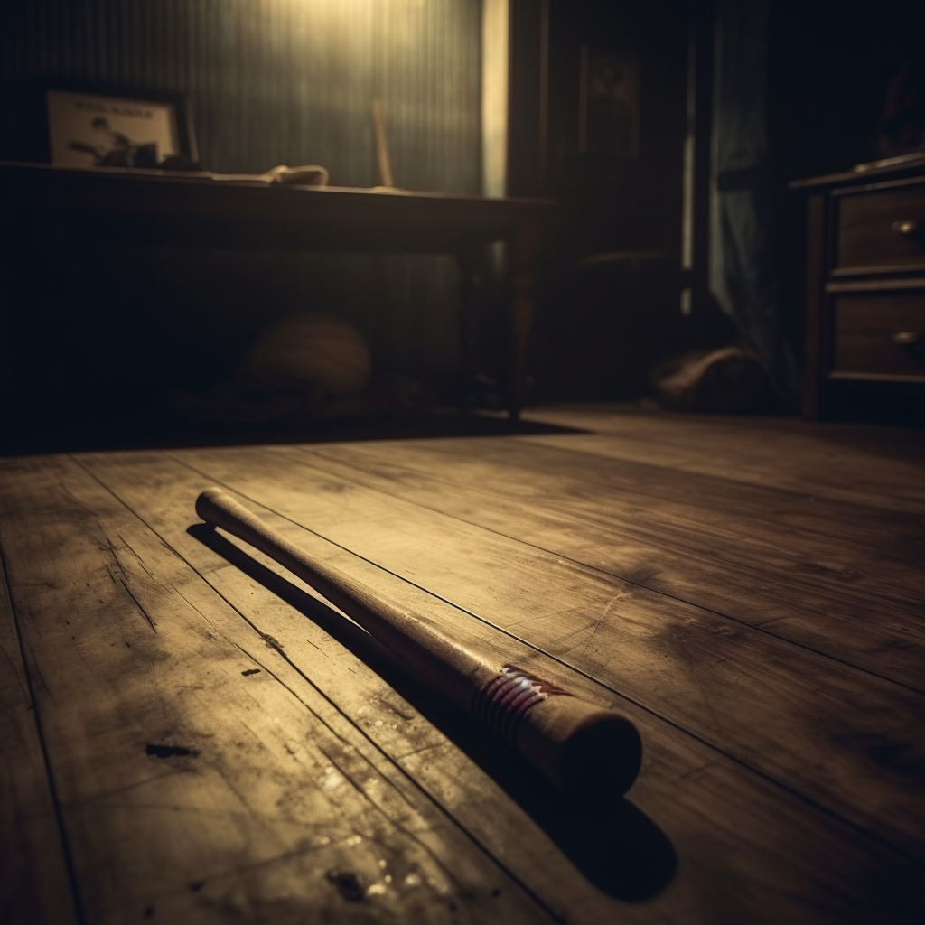 Baseball Bat on Room Floor