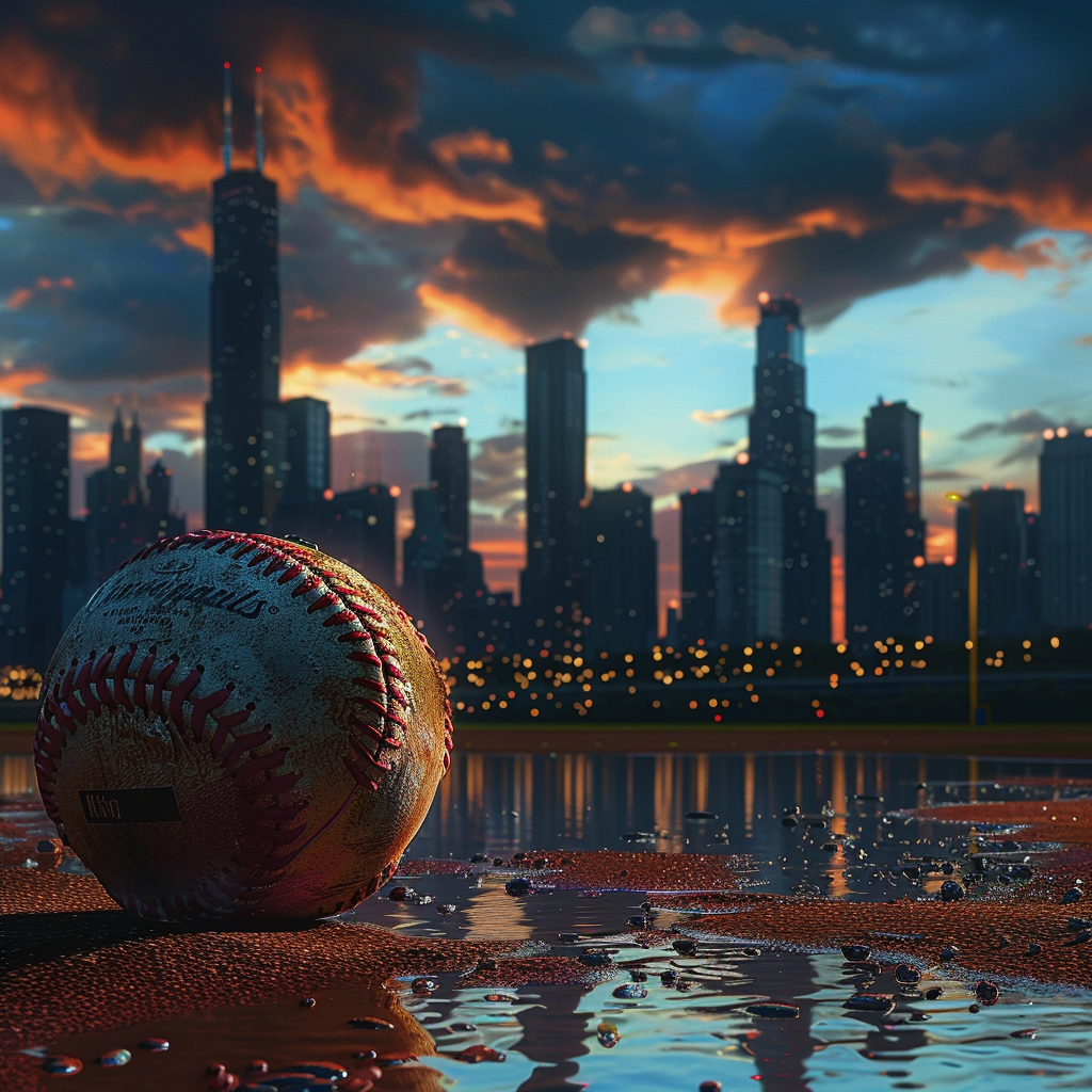 Baseball City Sunset Scene