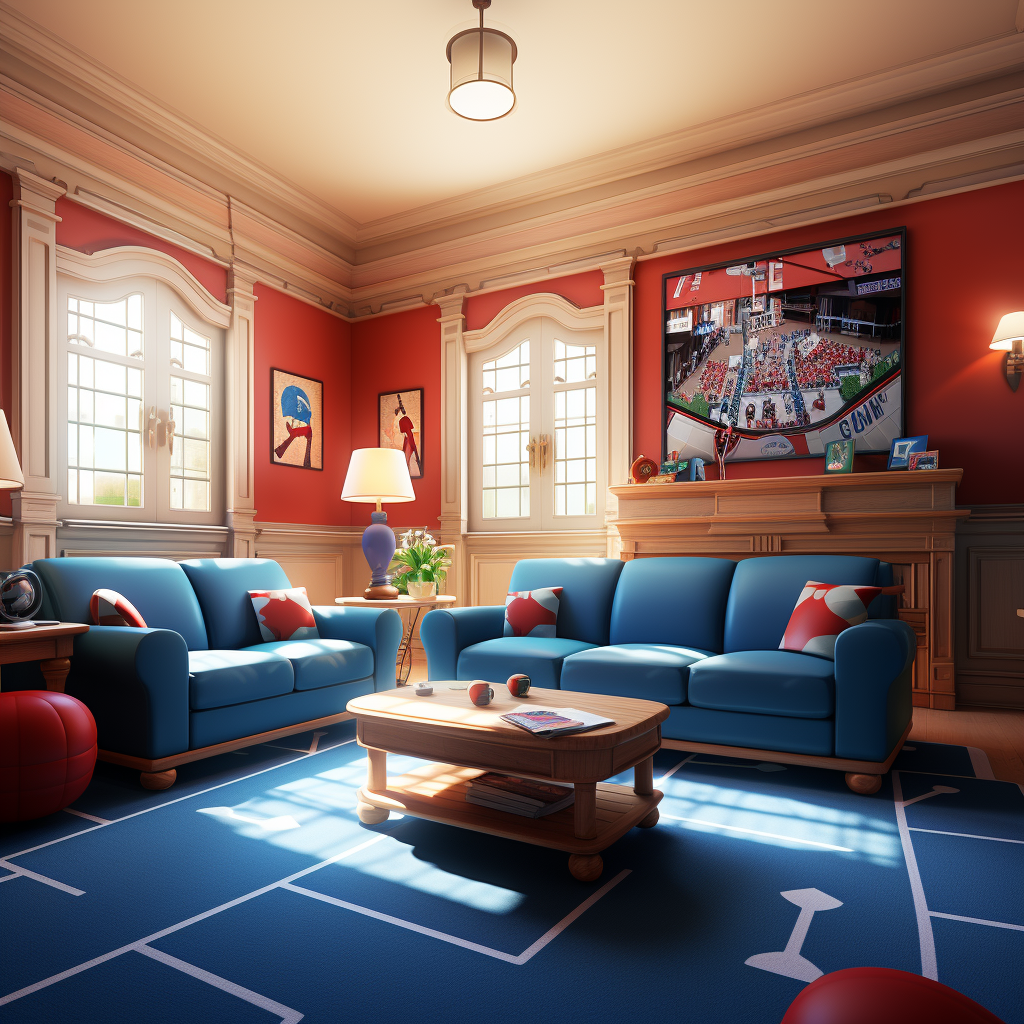 Disney-themed baseball family living room