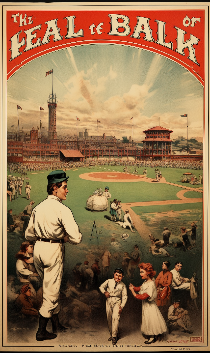 Vintage baseball park advertisement