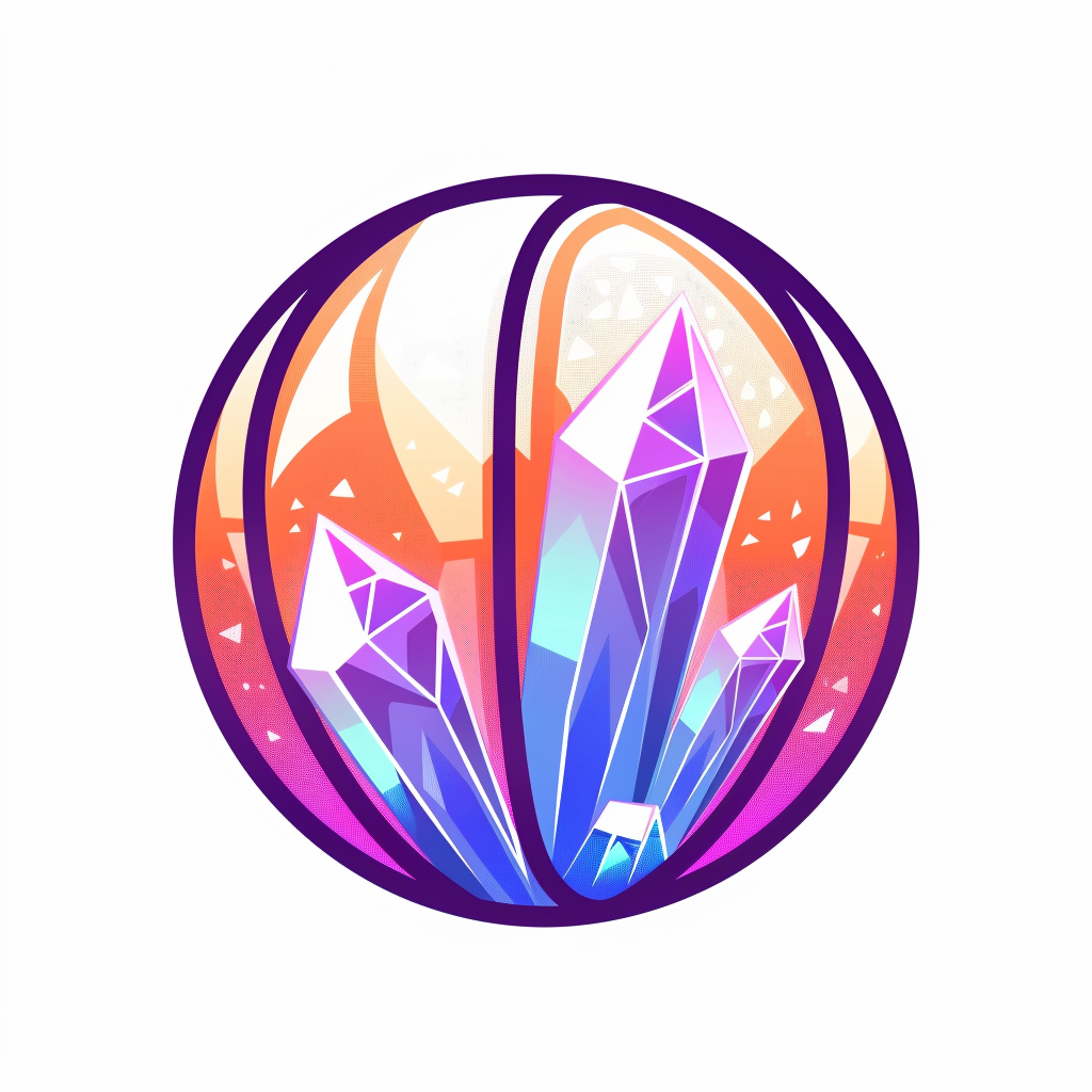 Minimalist Gradient Basketball Crystal Ball Logo