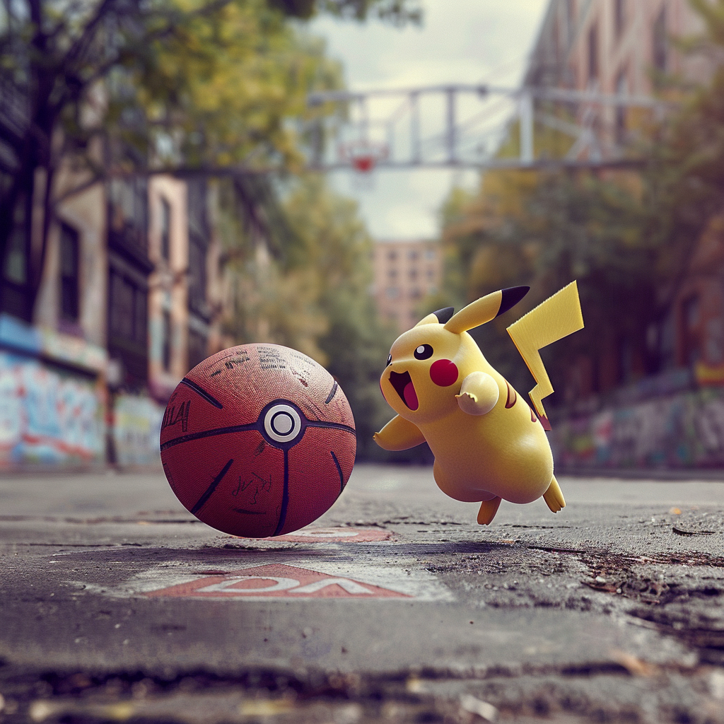 Basketball game with pokeball