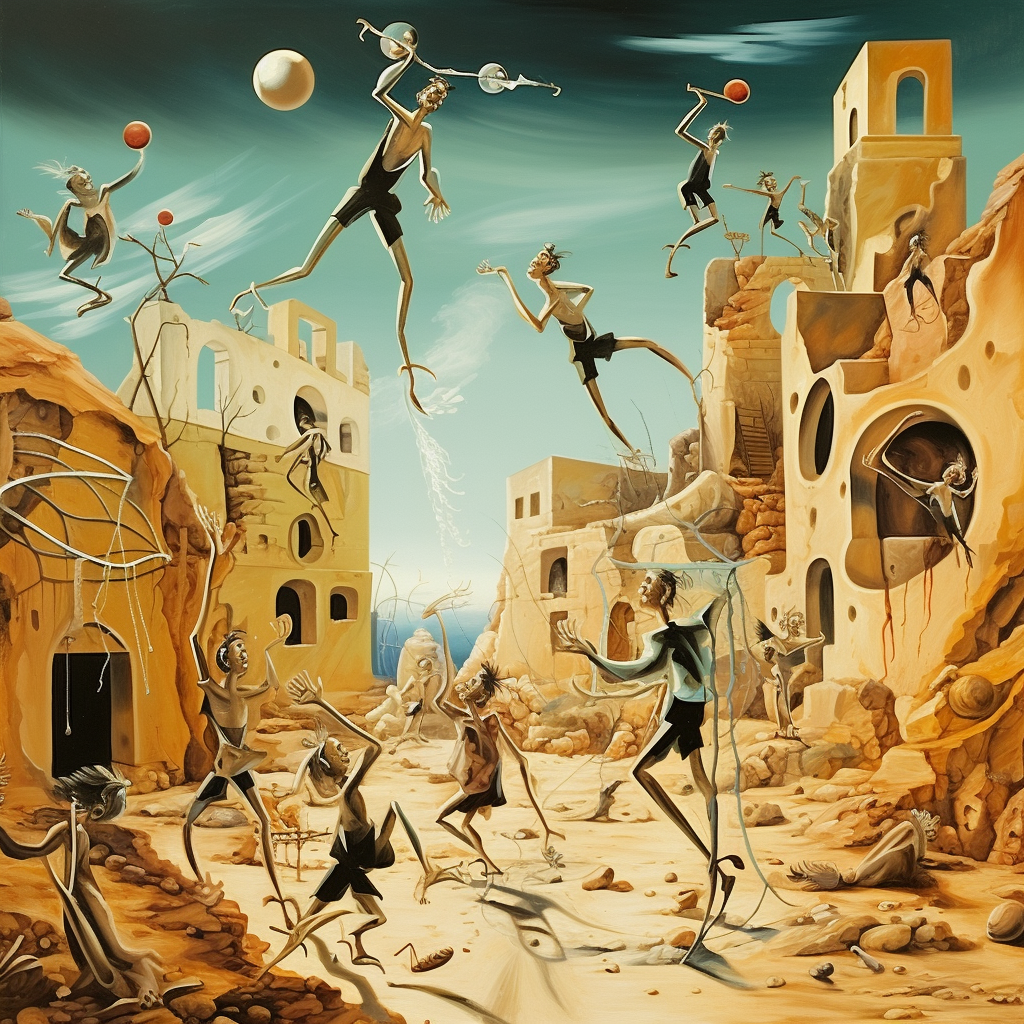 Salvatore Dali's basketball game art