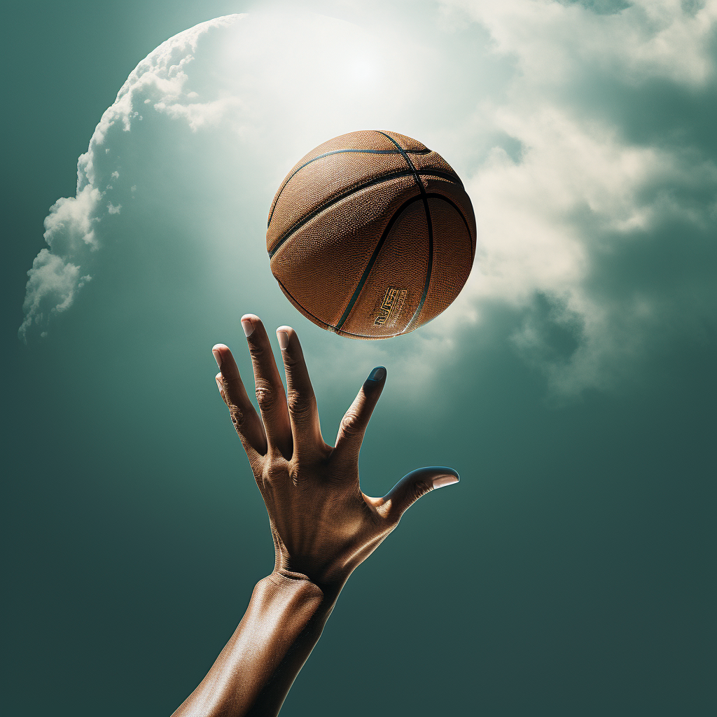 Hands grabbing basketball for skill enhancement