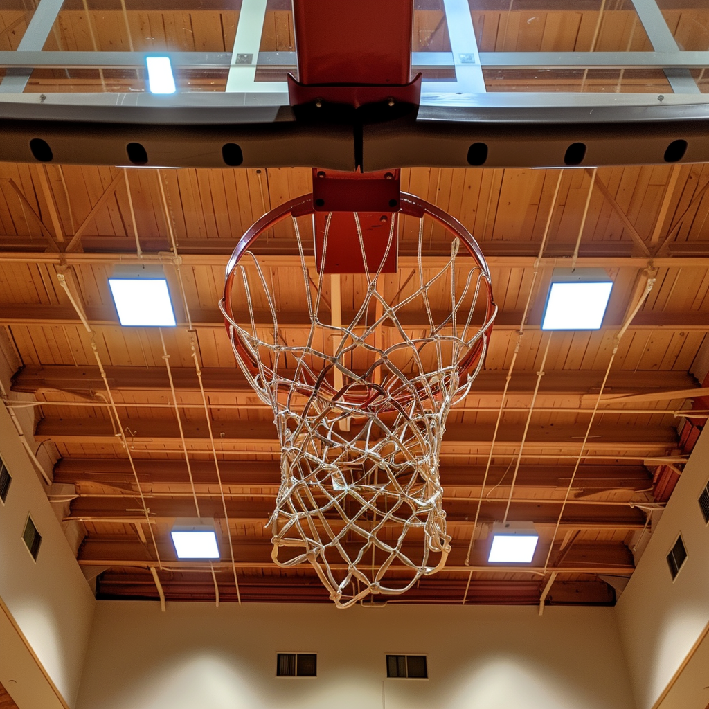 basketball hoop inside credit union