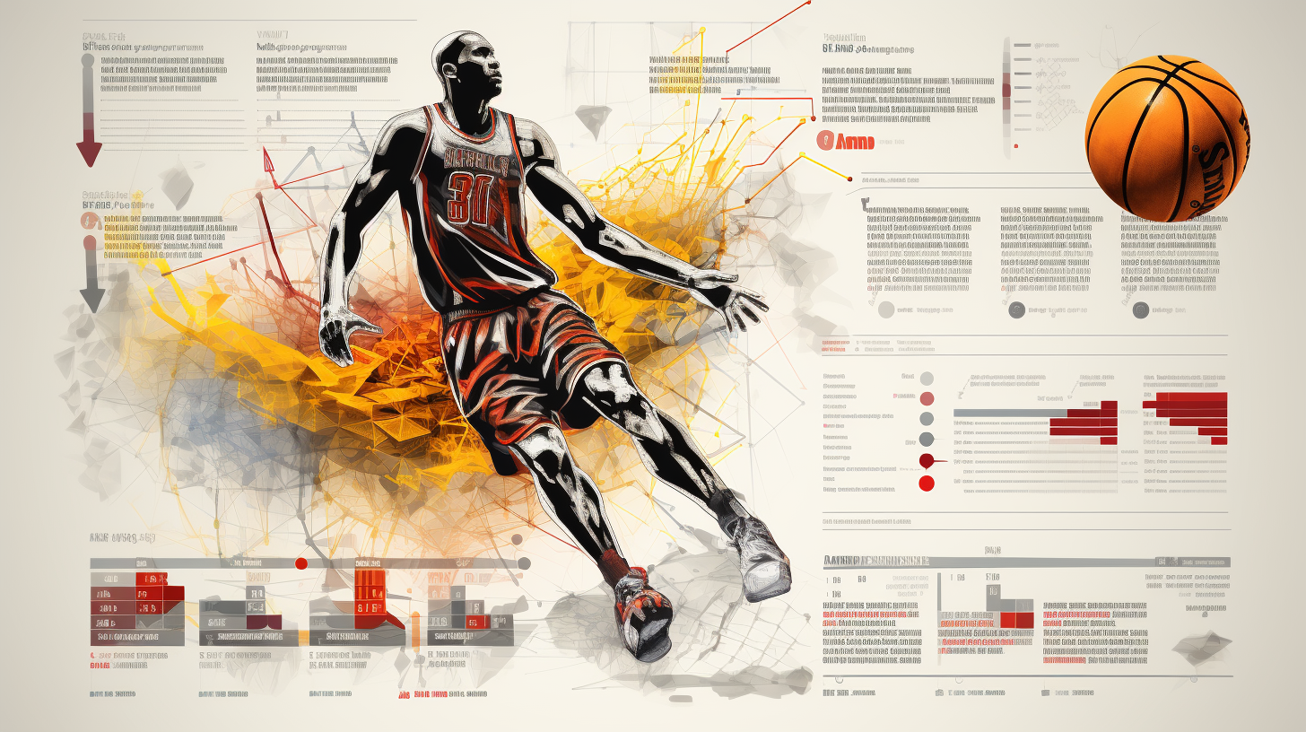 Futuristic basketball infographic graphic