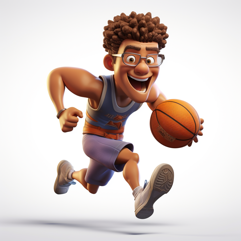 3D basketball player in action