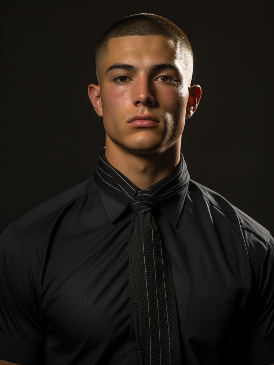 Studio Portrait of Basketball Referee and Filipino Player