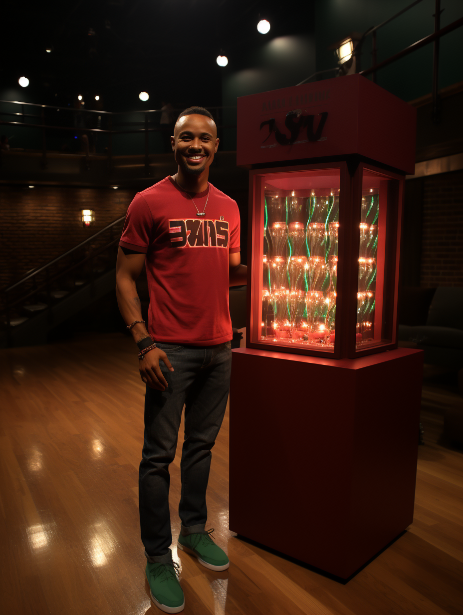 Basketball Superfan presenting idea on Shark Tank