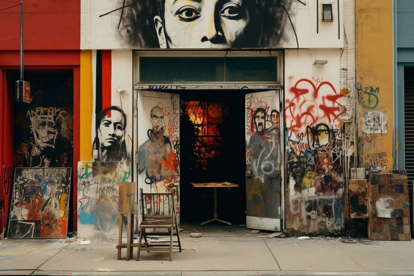 Entrance doorway of Basquiat's art gallery