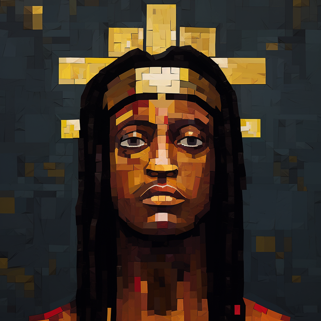 Minecraft-style Basquiat Jesus Painting