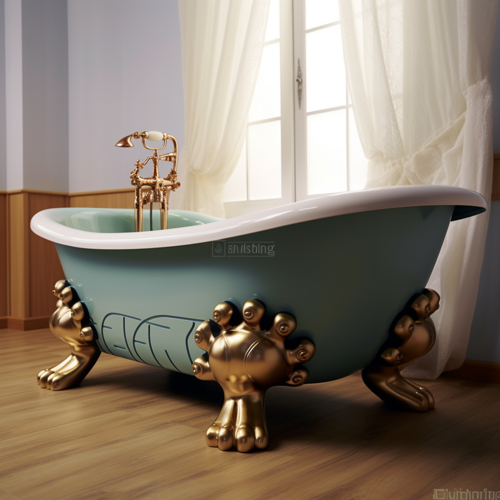 Cat's feet in a bathtub