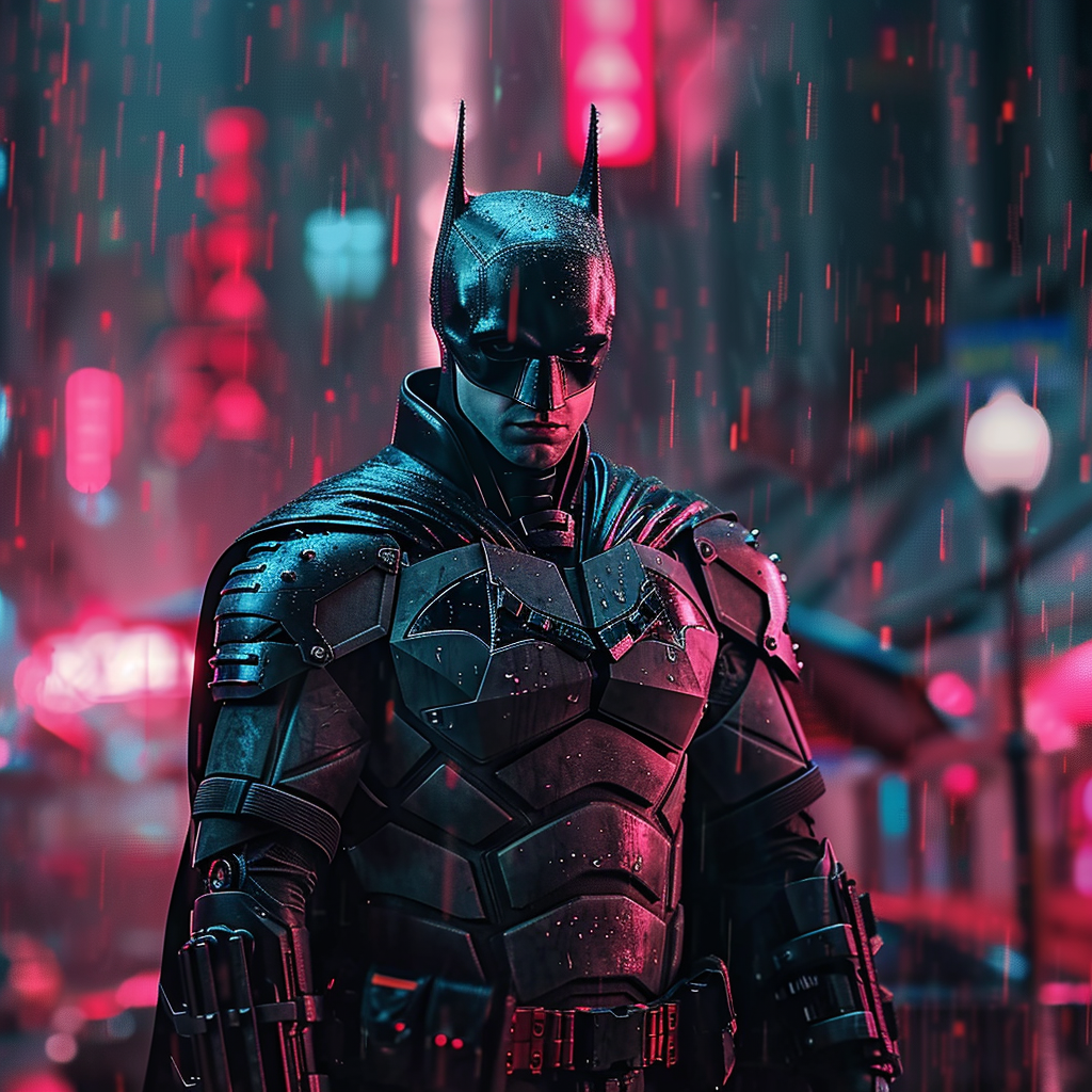 Batman in Rain Illustration