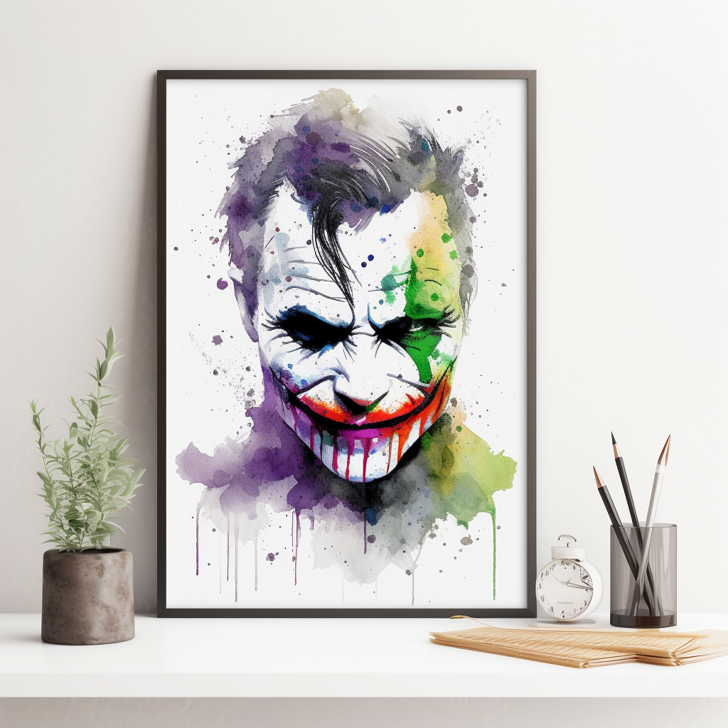 Watercolor Batman Joker Heads