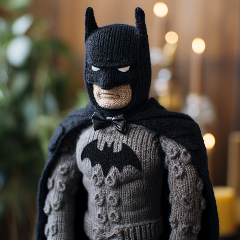 Batman in Wool Black Suit