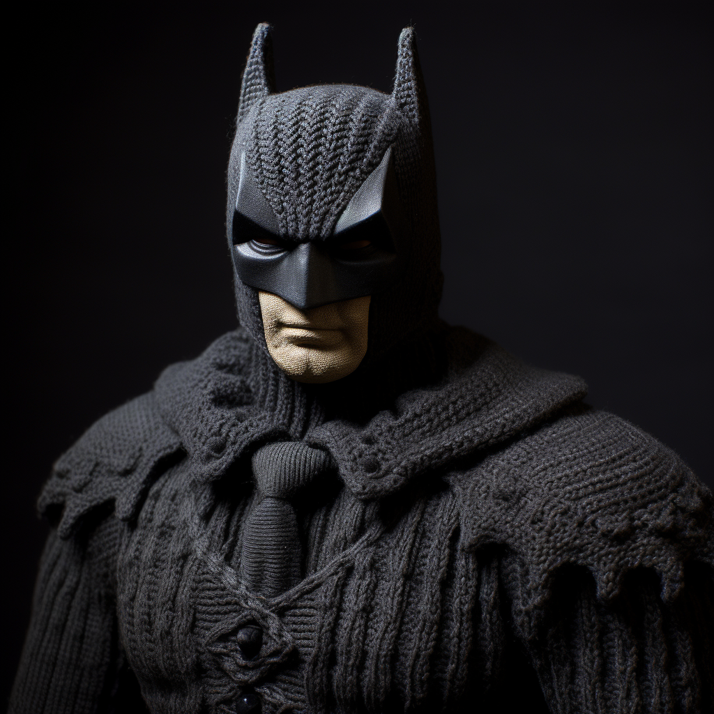 Batman in black wool suit