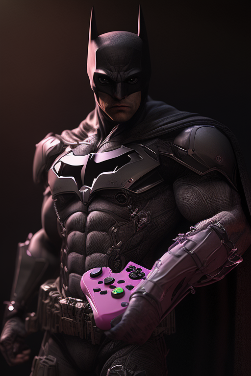 Batman with pink Xbox controller