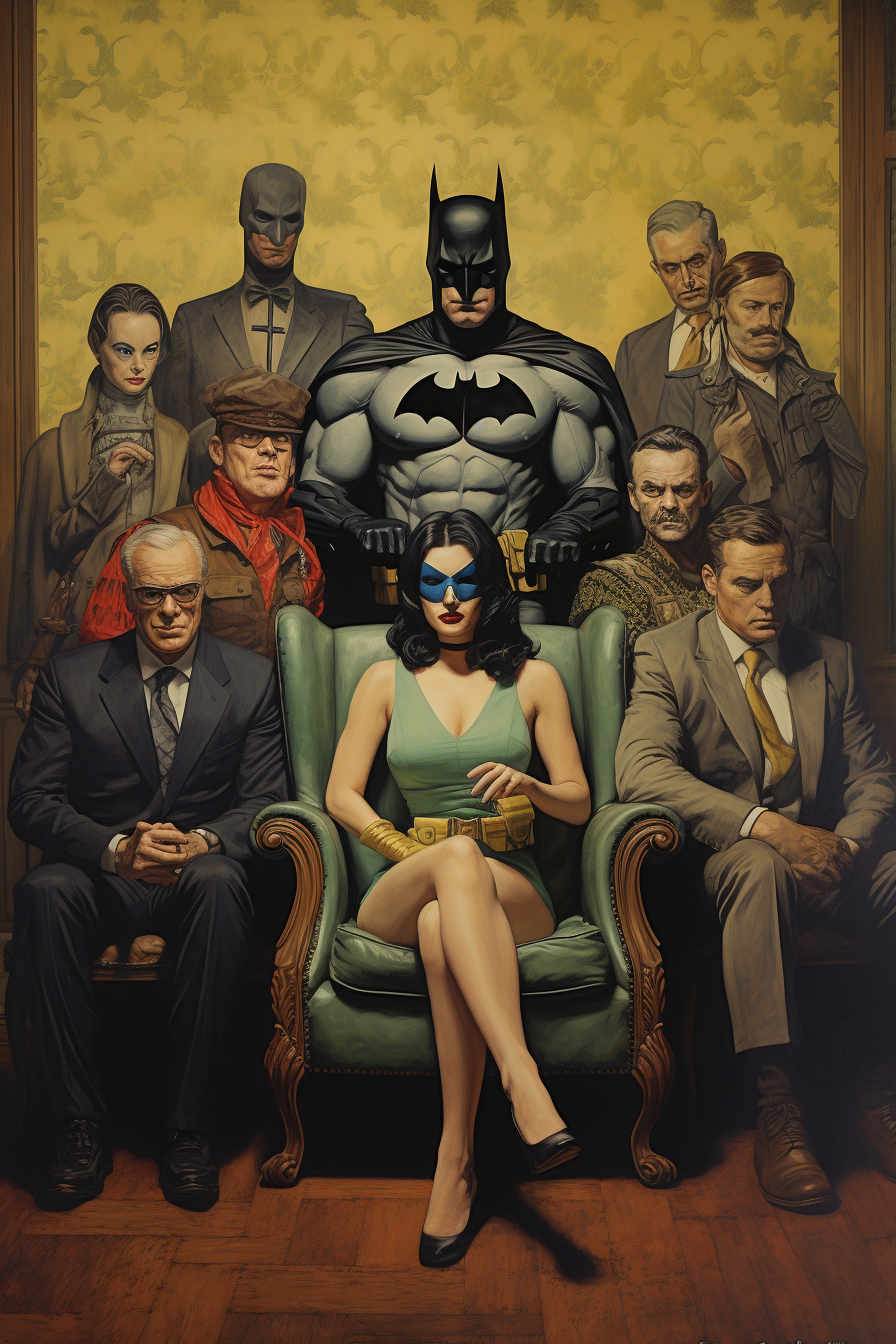 Artistic portrayal of Batman's Rogues Gallery