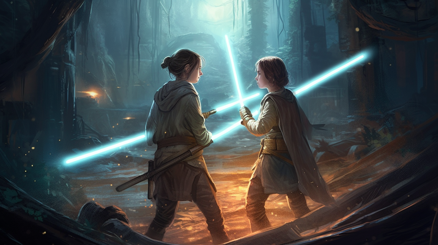 Brother and sister in Star Wars battle