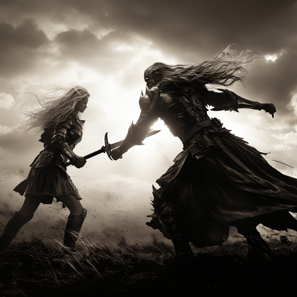 Epic Battle: Witch King Fighting Eowyn