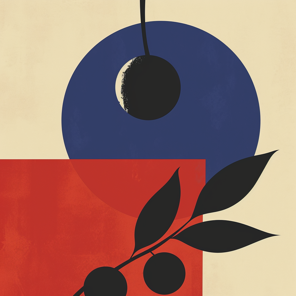 Vibrant blueberry Bauhaus poster design