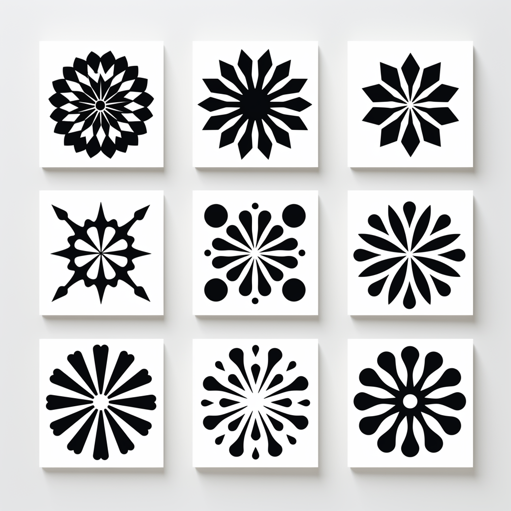 Minimal Bauhaus Snowflake Pattern for Business Card