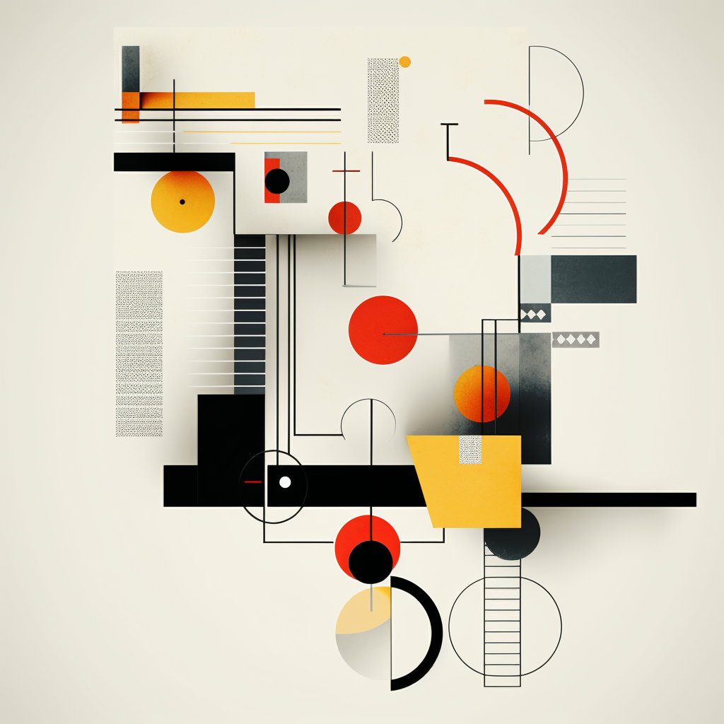 Bauhaus graphic design with vibrant colors