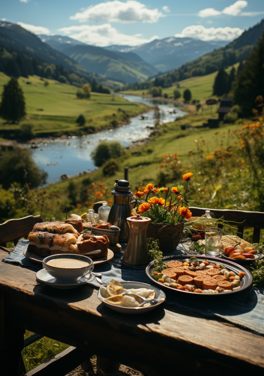 Beautiful Bavarian Breakfast in Nature ??