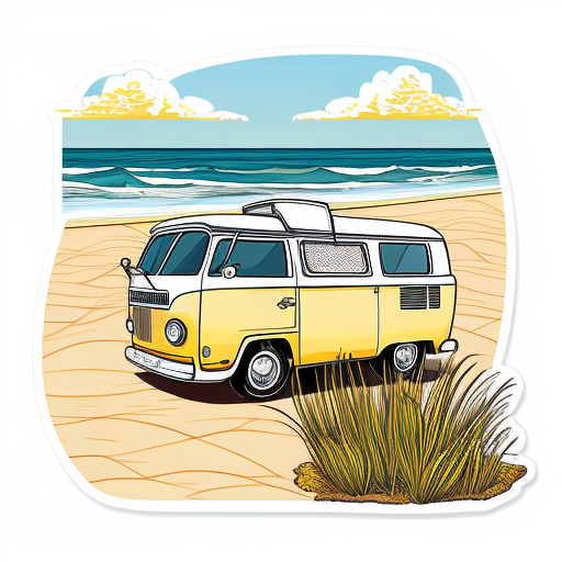 Beautifully hand-drawn campervan sticker