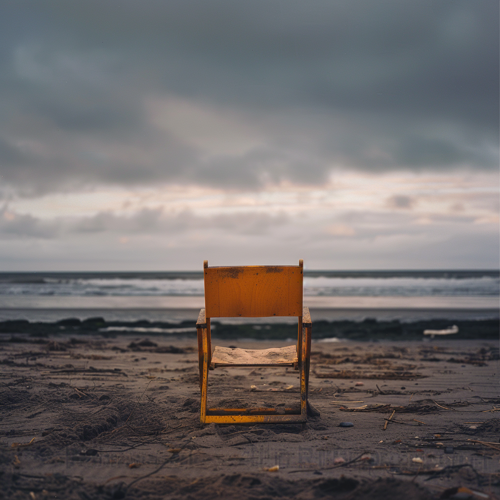 Beach chair romance scene image