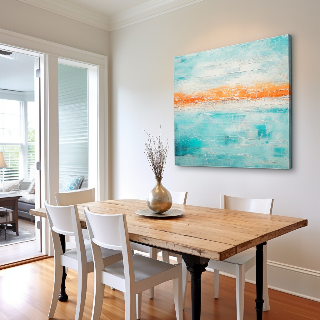 Abstract canvas art for beach house