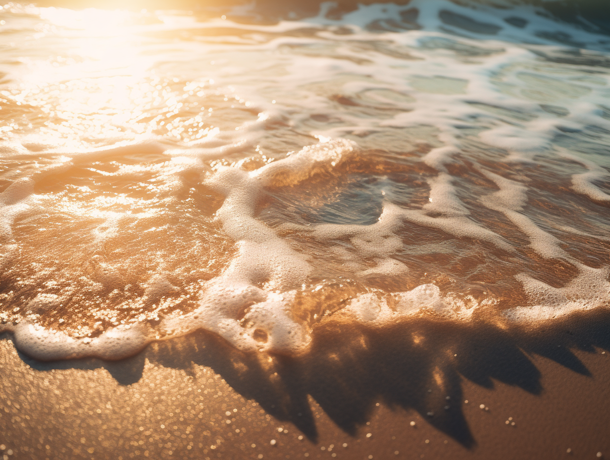 Stunning beach scene with crashing waves