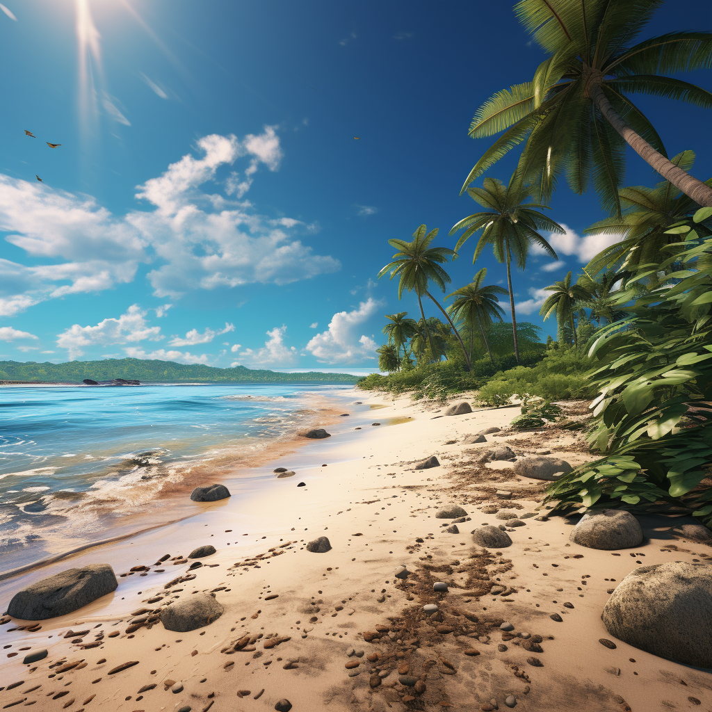 Beach backdrop for photorealistic images