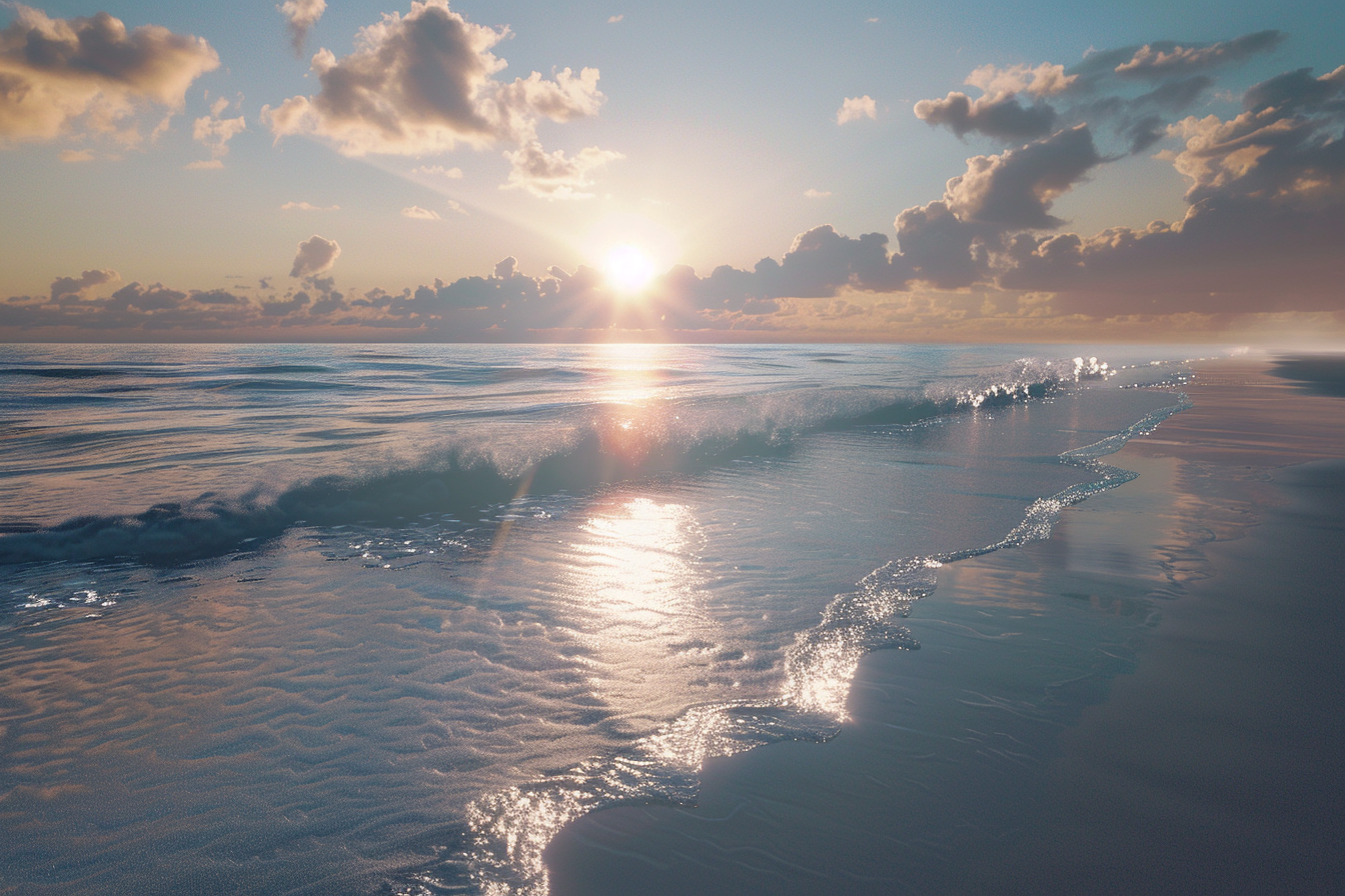 Beach with Cinematic Lighting