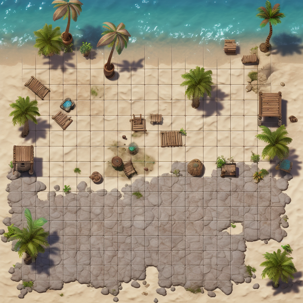 Colorful beach tileset for RPG