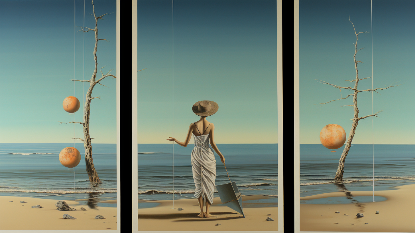 Beautiful Triptych Image of a Beach