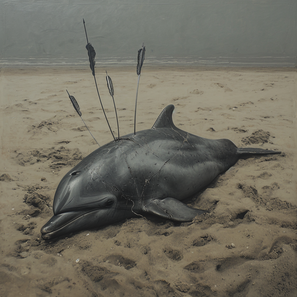 Beached Dolphin with Arrowheads