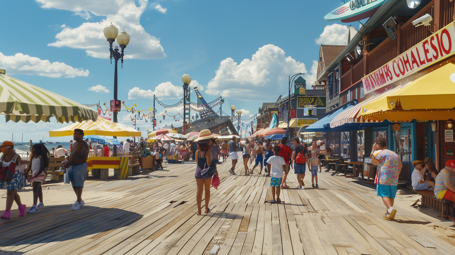 Beachside boardwalk tech excitement adventure