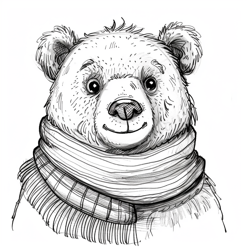 Cute Bear Coloring Page Kids