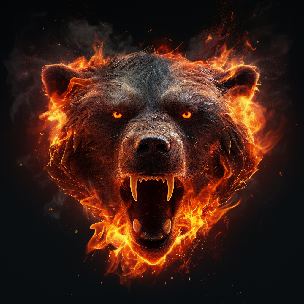 Bear Head on Fire