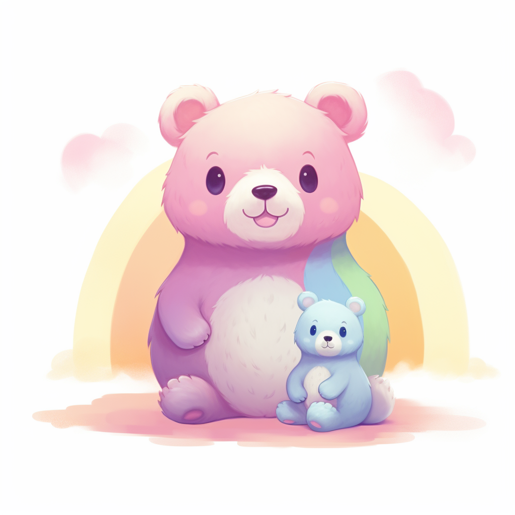 Cute bear and mouse illustration